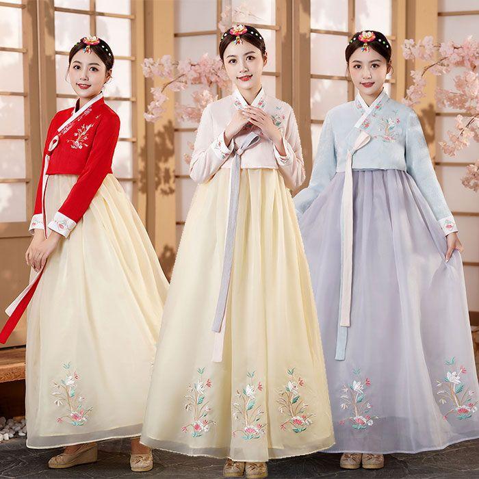 韓国民族衣装 チマチョゴリ 韓服 全8色 花 刺繍 華やか ウエディングドレス 結婚式ドレス 二次会ドレス 学園際 文化際 イベント服 コスプレ 仮装 舞台 ステージ 5,473円
