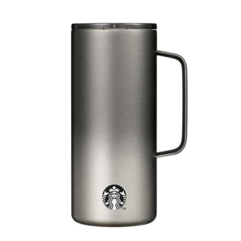 SS ブラック タンク タンブラー 503ml 誕生日プレゼント オフィス用カップ フタ デスクタンブラー ハンドル 取っ手