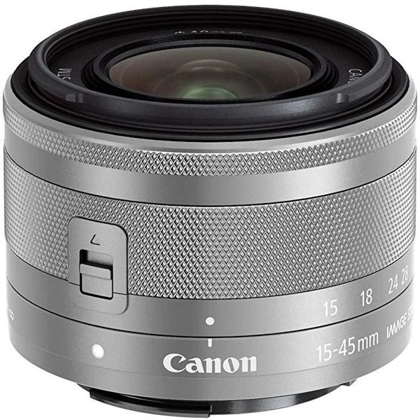 【中古】キヤノン Canon 標準ズームレンズ EF-M15-45mm F3.5-6.3IS STM シルバー ミラーレス一眼対応 EF-M15-45ISSTMSL