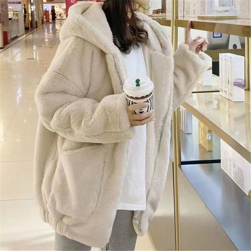 人気商品超目玉 フェイクファーコート ファーコート レデイース 毛皮コート ジャケット ミドル丈 ボアコート 防寒防風 長袖 アウター フード付き 7,324円