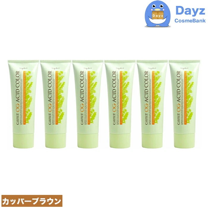 ナプラ ケアテクト OG アシッドカラー 190g　O-A21 カッパーブラウン　6点セット　ブラウンライン　　1剤式酸性カラー　　ヘアマニキュア ヘアカラー カラーリング