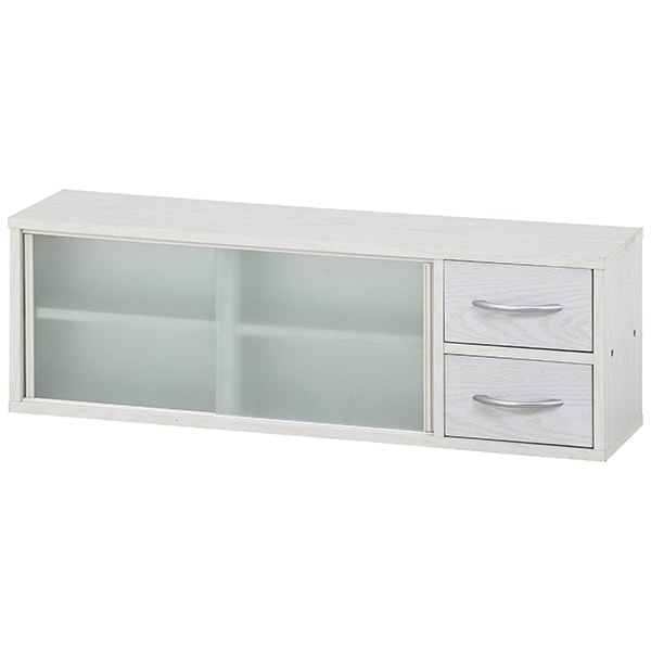 不二貿易 52286 カウンター上収納ラック 90幅 オークWH メーカー直送