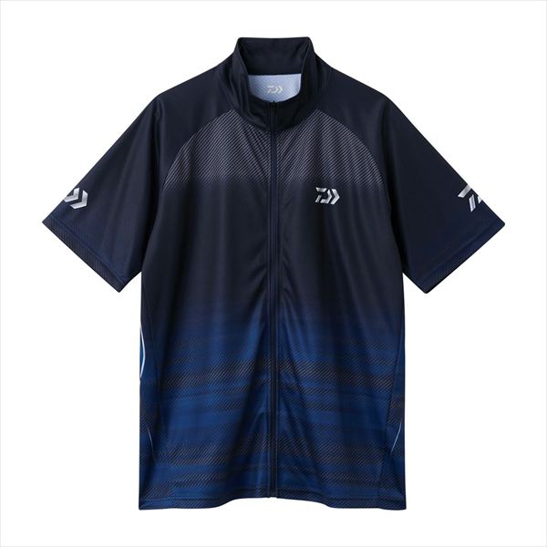 ダイワ ウェア DE-7426 ハーフスリーブ ドライシャツ フルジップ ブルー 2XL
