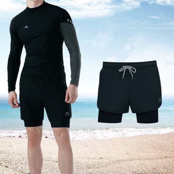 男性用ラッシュガード ビーチ ウォーター 水着 ボードショーツ レギンスショートパンツ