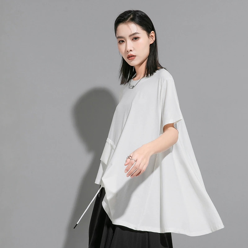 人気夏の新型半袖コウモリシャツtシャツ痩せている女性半袖上着ロンT