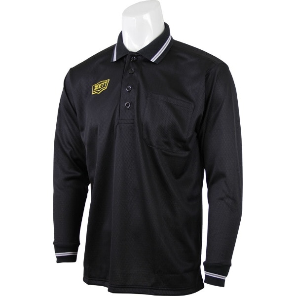 ZETT ゼット ボーイズリーグ公認 長袖アンパイヤポロシャツ 野球＆ソフトボール 審判ウェア BPU54BL-1900