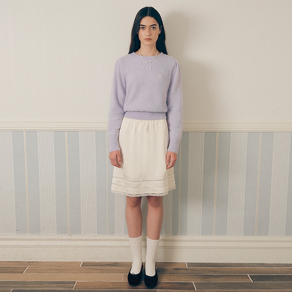 LACE SLIP SKIRT IVORY