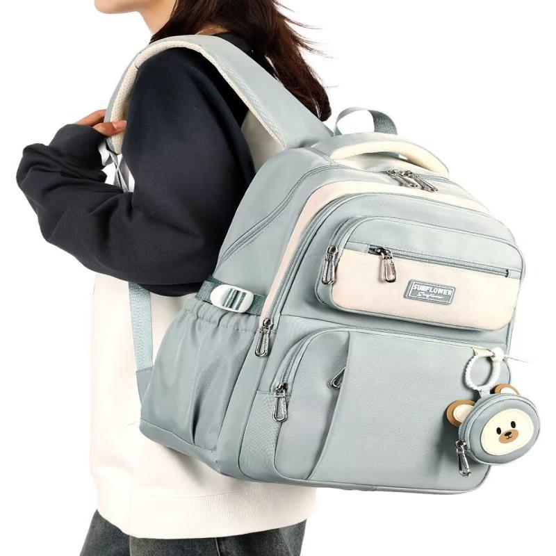 [HeiDiga] リュック レディース 大容量 可愛い 軽量 人気 韓国 リュックサック 独立ポーチ付き 15.6インチ PC 収納 2WAY 背面ポケット バックパック 高校生 女子 多機能 防水