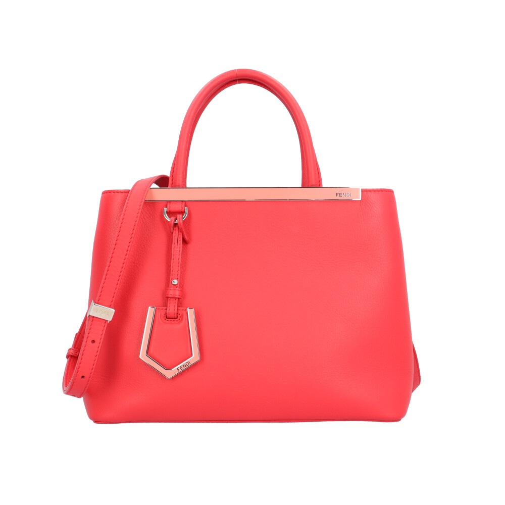フェンディ プチトゥージュール ショルダーバッグ レザー 8BH253 レッド FENDI 中古