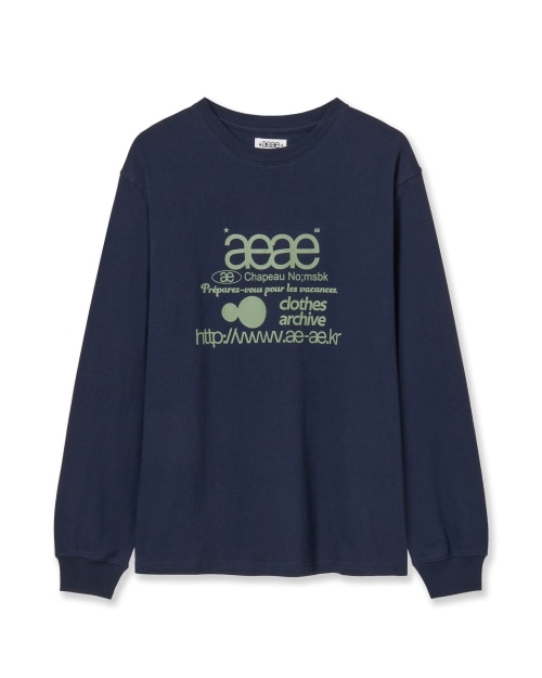 【AEAE】 WEB LOGO L/S [NAVY] 正規品