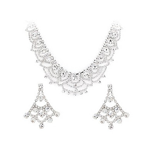 ブライダル ネックレスセット 1年無償修理保証 送料無料 ブライダルクリスタルラインストーン