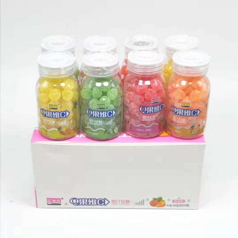 フイメイユアン Q フルーツ ビタミン C ジュース グミ 子供用 キャンディー スナック ギフト マルチフレーバー ミックス 1 箱/8 本/68g