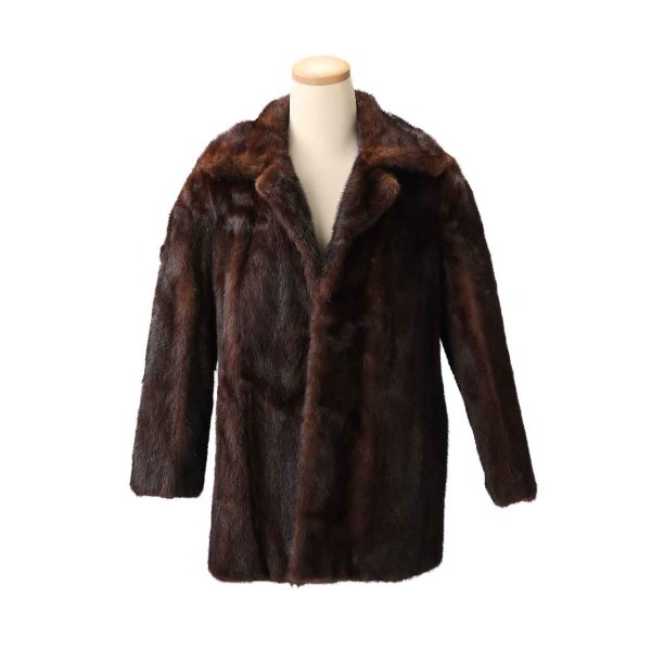 ハーフコート 毛皮 ミンク ダークブラウン