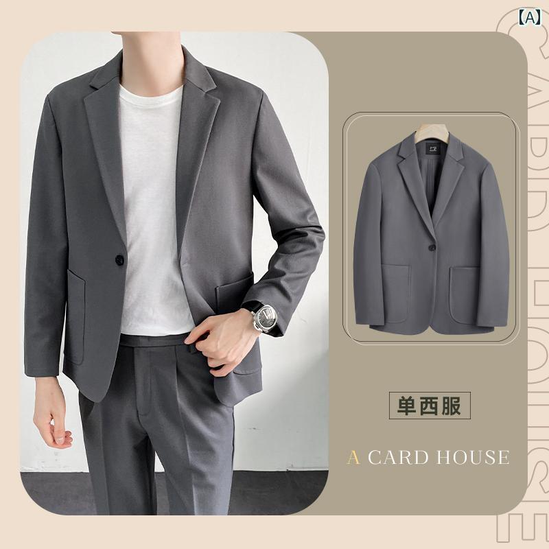 ビジネス　スーツ　ジャケット ハウスオブ カード カジュアル スーツ メンズ ハイエンド シングル ジャケット 韓国 春夏 スモール