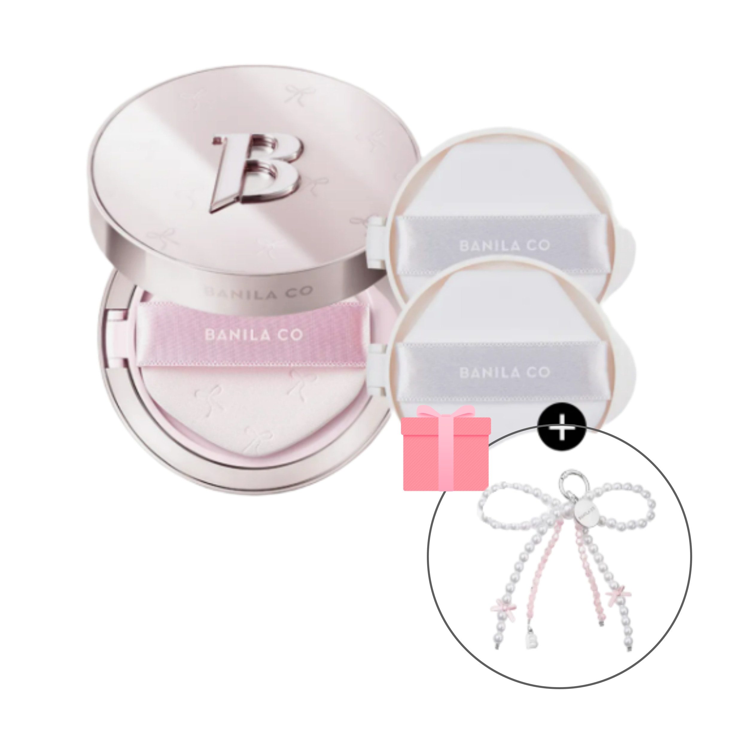 [バレエコアエディション][ケース+リフィル2個]ホワイトクッション/モイスチャークッション(リボン キーリング 贈呈)