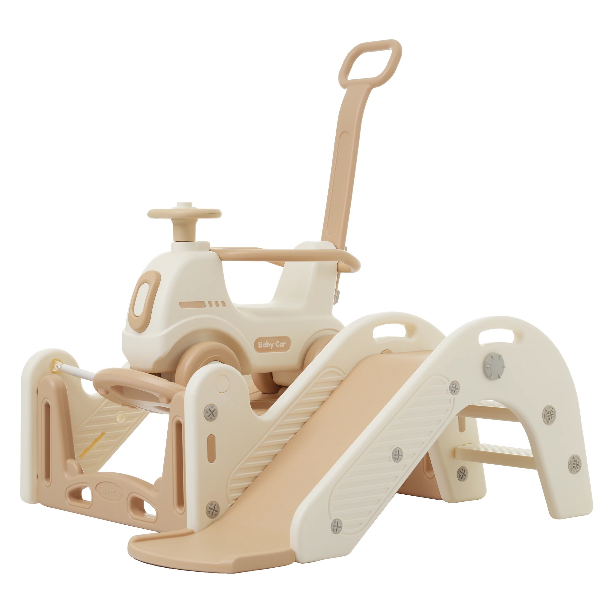 【国内発送Ｍ】1556【video】滑り台 すべり台 木馬 乗り物 5in1 すべりだい スライダー トランポリンカー ゆらゆらカー スクーター バランスボード 室内 遊具 キッズ 子供 誕生日プレゼ