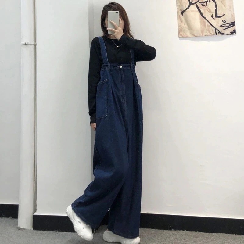 【急速出荷】 ノースリーブ ロング 薄手 ズボン 無地 オーバーオール ゆったり カジュアル ワイドパンツ サロペット デニム コーデ完成！サロペット韓国風ファッション