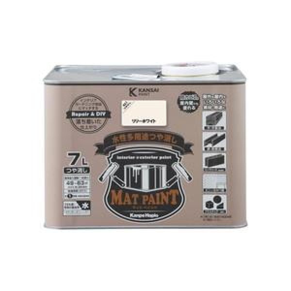 カンペハピオ マットペイント 7.0L リリーホワイト 水性多用途つや消し