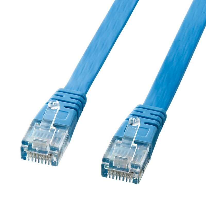 （まとめ買い）UTPエンハンスドカテゴリ5より線フラットケーブル 7m ライトブルー LA-FL5-07LBK [x3]
