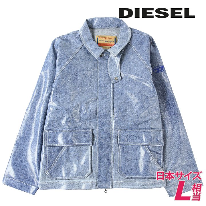 デニムジャケット メンズ D-SURY ヴィンテージウォッシュコーティング加工 オーバルDワンポイント刺繍 die-m-o-g4-308