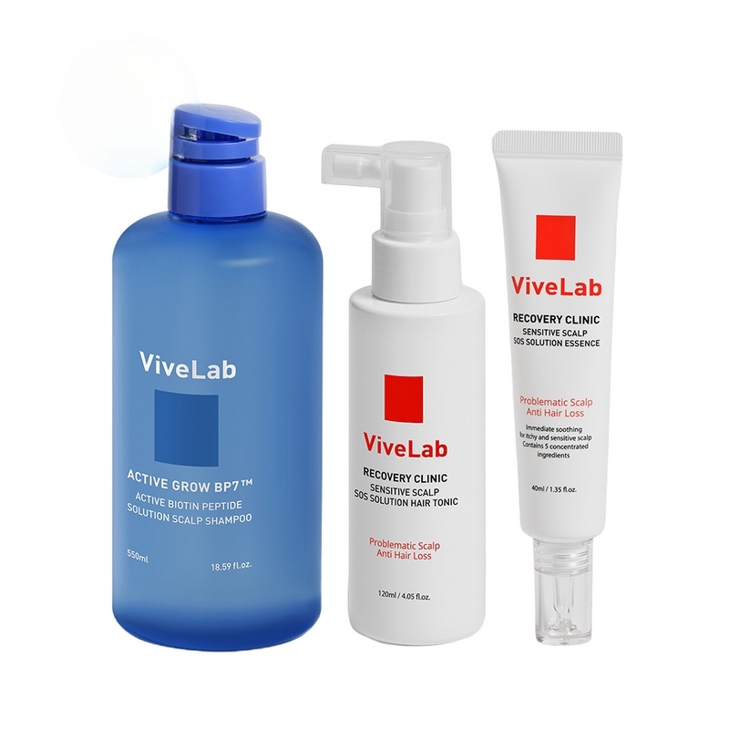 SET）問題性頭皮ソリューションかゆみフケ脱毛SOS頭皮エッセンス+ SOS初期脱毛トニック+ビオチンシャンプー