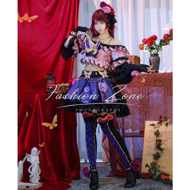 最安値に挑戦アイカツアイドルカツドウ第4四半期 風 紫吹蘭 コスプレ衣装 ウィッグ 靴 ハロウィン 演出服 変装