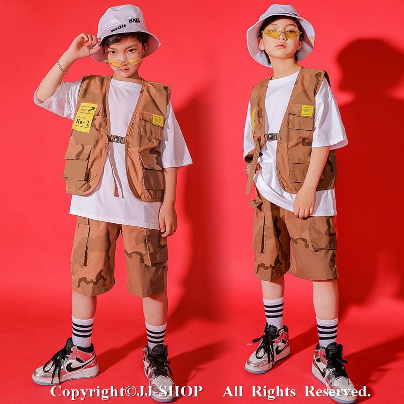 678円 2021年最新入荷 まとめ買い キッズダンス衣装 ヒップホップ HIPHOP 子供服 迷彩