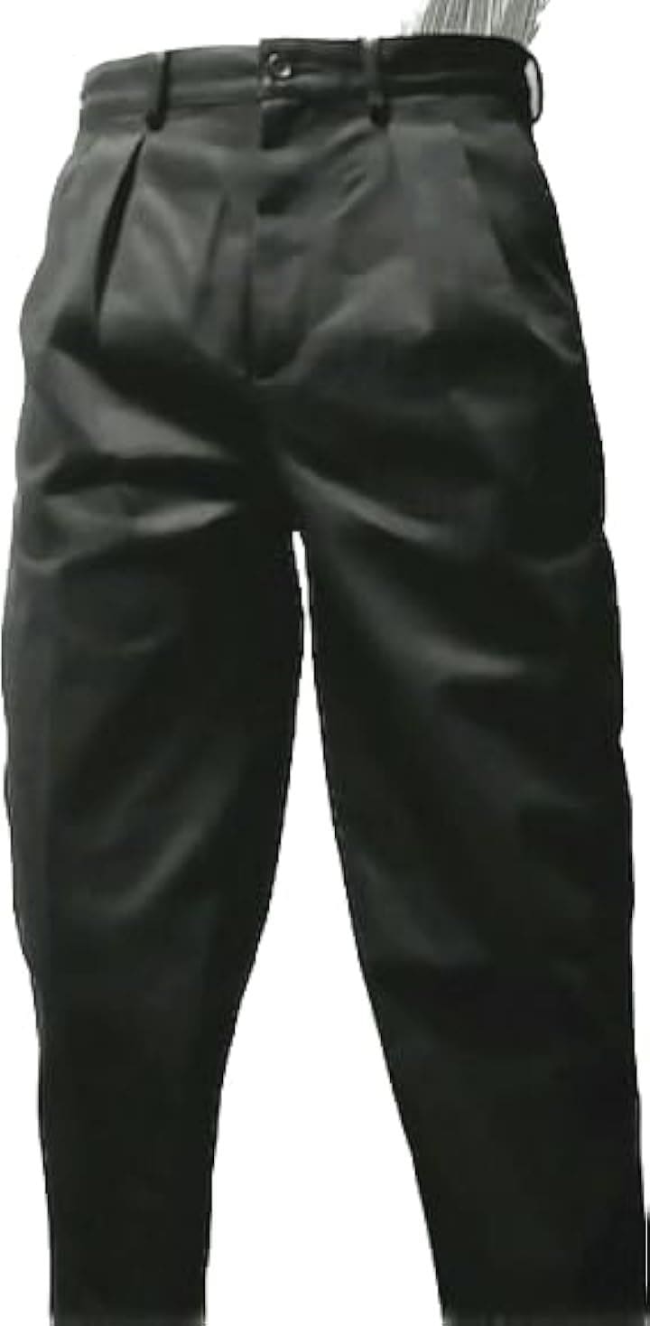 ２タックデニムパンツ ウエスト82cm テーパード ２タックパンツ(ブラック, LL)