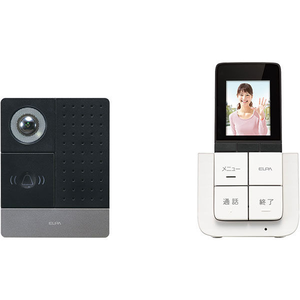 かんたんテレビドアホン 玄関カメラ+モニター子機 セット / ワイヤレスだから工事不要! DHS-SP2020