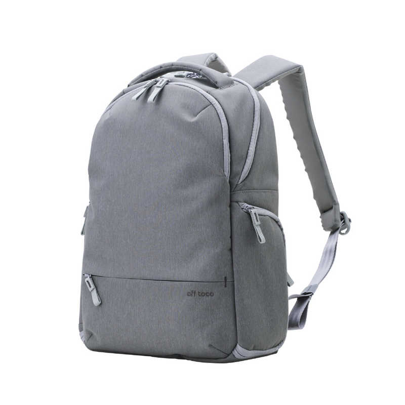 エレコム　ELECOM　リュック バックパック 17L 撥水加工 14インチノートPC A4サイズ 収納可 リュックサック off toco グレー　BM-OFBPM01GY