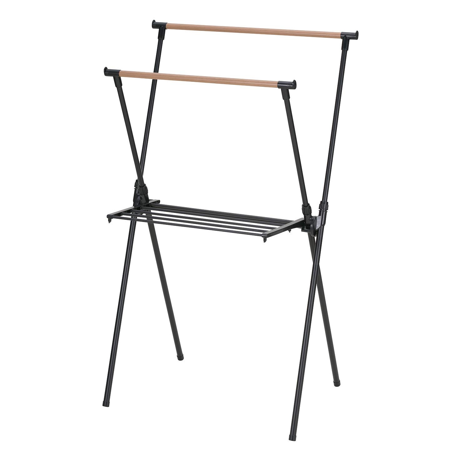 武田コーポレーション 【洗濯物・スタンド・タオル掛け】 ブラック 77.5×61.5×80~130 デザイン室内物干しX型 C0-DSX80BK