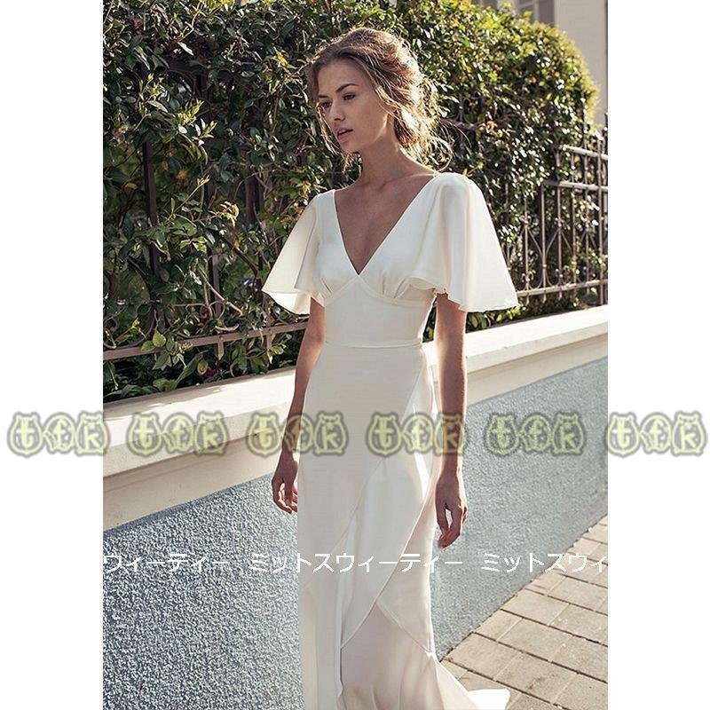 ウェディングドレス ロングドレス 結婚式 海外 挙式 ウエディングドレス 二次会 花嫁 前撮り ガー 11,549円