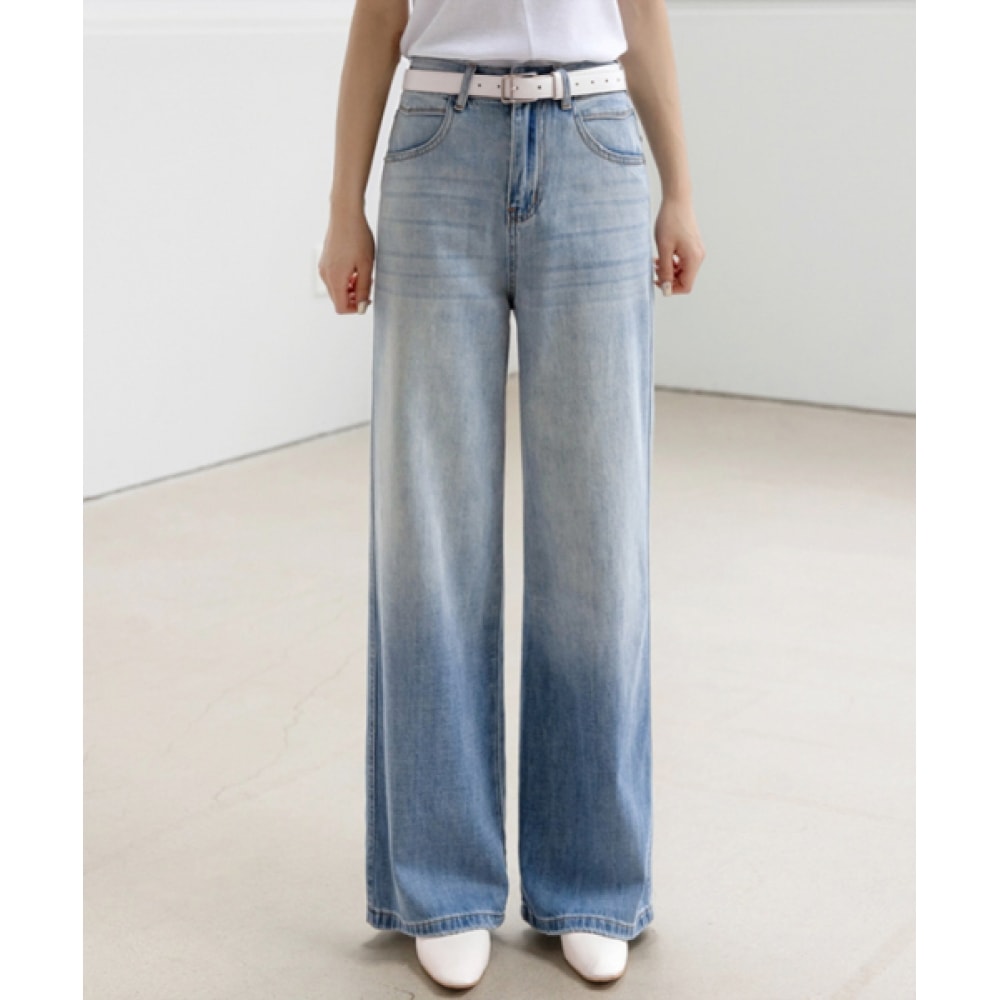 FRENCHCHIC テンセルライクグラデーションワイドデニムパンツ