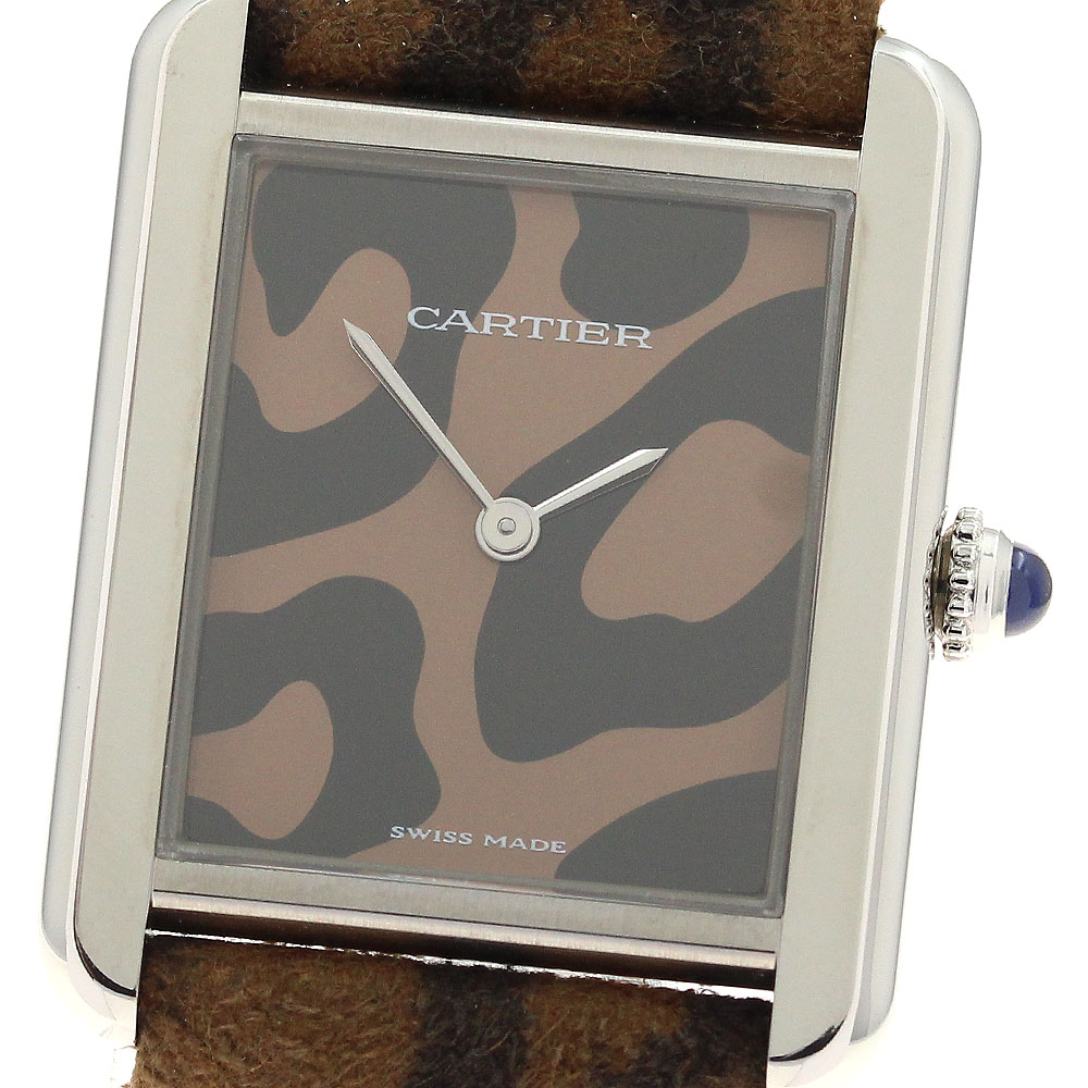 カルティエ CARTIER W5200015 タンクソロSM パンテールモチーフ クォーツ レディース 良品 _900628【中古】 242,450円