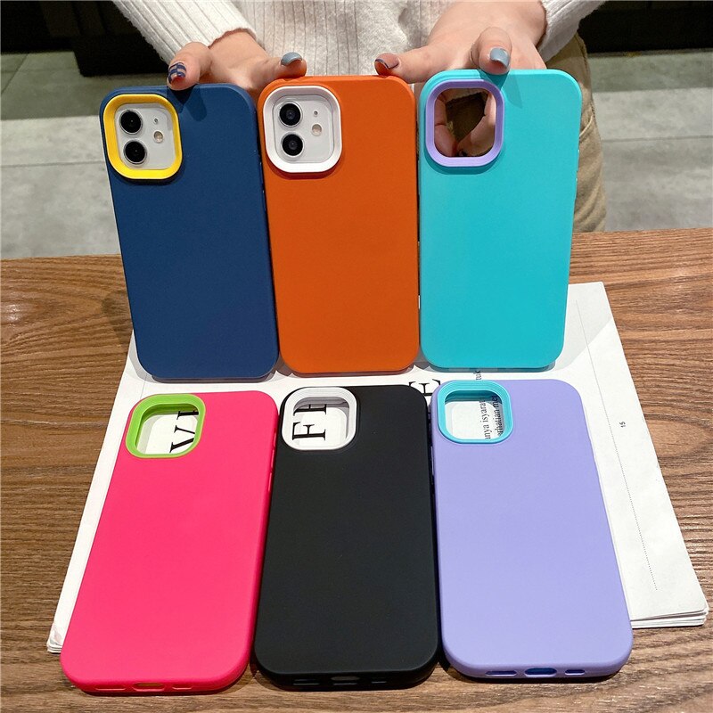 【一部予約販売中】 iPhone13スリーインワン携帯電話ケースに適した液色コントラストIphone12/ Pro/ma iPhone 12 mini
