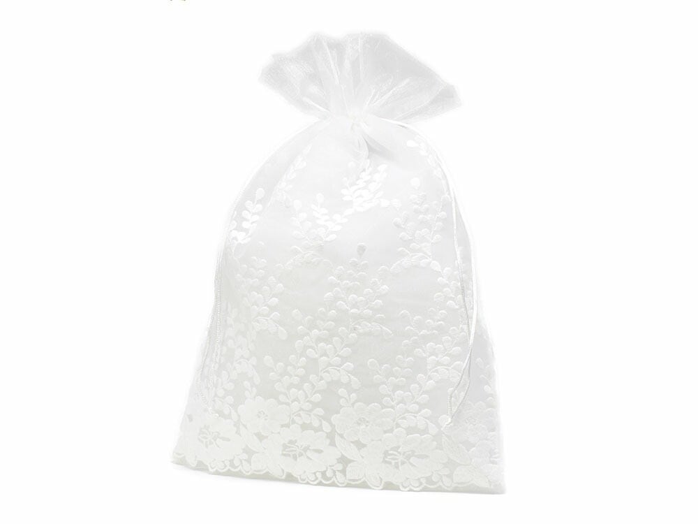 『10個』 巾着袋 (22cm×35cm) オーガンジー フルフラワー ラッピング 包装 巾着ポーチ 小物入れ マスク入れ マスクケース 持ち運び おしゃれ かわいい 折りたたみ 携帯 ラッピング材 5,010円