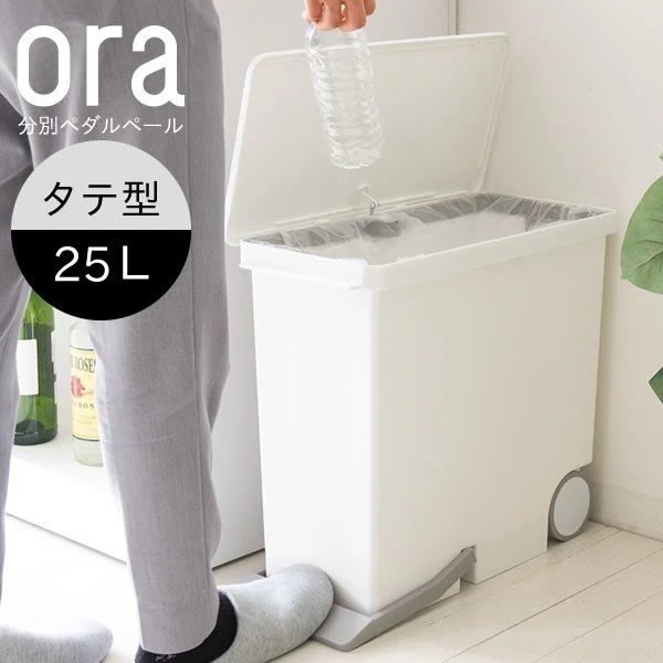 ゴミ箱 25リットル おしゃれ 分別 スリム 蓋付きゴミ箱 ダストボックス キッチン用ゴミ箱 分別ゴミ箱 ごみ箱 ペダルペール 日本製 キャスター 完成品