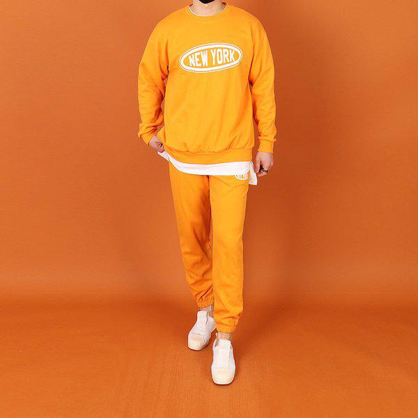 WTD メンズ ビッグサイズ NEW YORK スウェットシャツ ジョガーパンツ SET