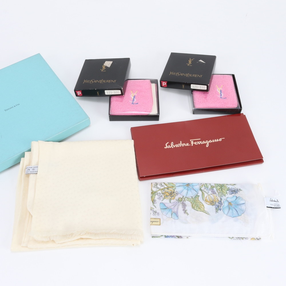 まとめ 4点 セット YSL ティファニー スカーフ レディース REE DZ40-10 中古