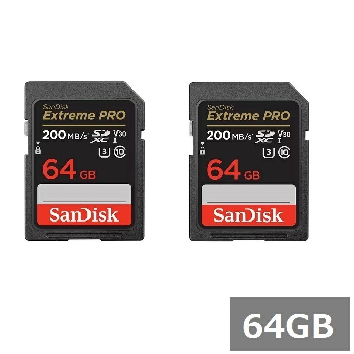 【2セット】 サンディスク SDカード SDXC SDSDXXU-064G-GN4IN Extreme PRO 64GB Sandisk SDXCカード SD Class10 UHS-I カメ