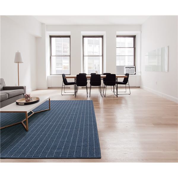 防炎 カーペット/絨毯 (江戸間4.5畳 ネイビー) ホットカーペット・ロボット掃除機対応 日本製 『ルシエ』 プレーベル