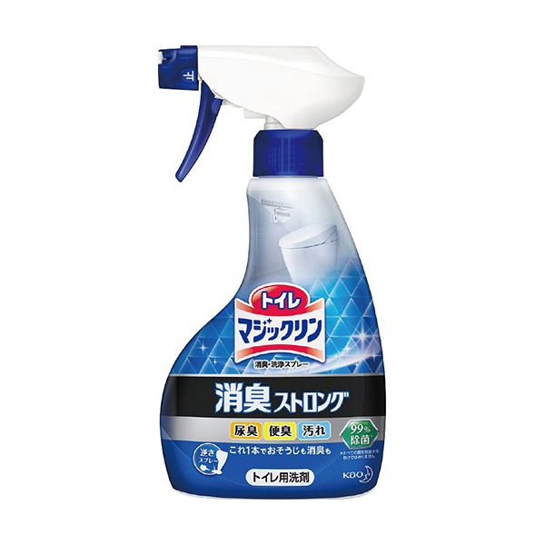 （まとめ）花王 トイレマジックリン消臭・洗浄スプレー 消臭ストロング 本体 400ml 1本(×10セット)