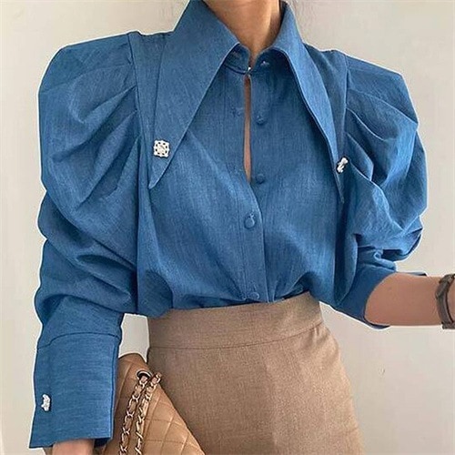 デニムブラウス レディース 40代 春夏秋新作 オシャレブラウス 母の日のプレゼント