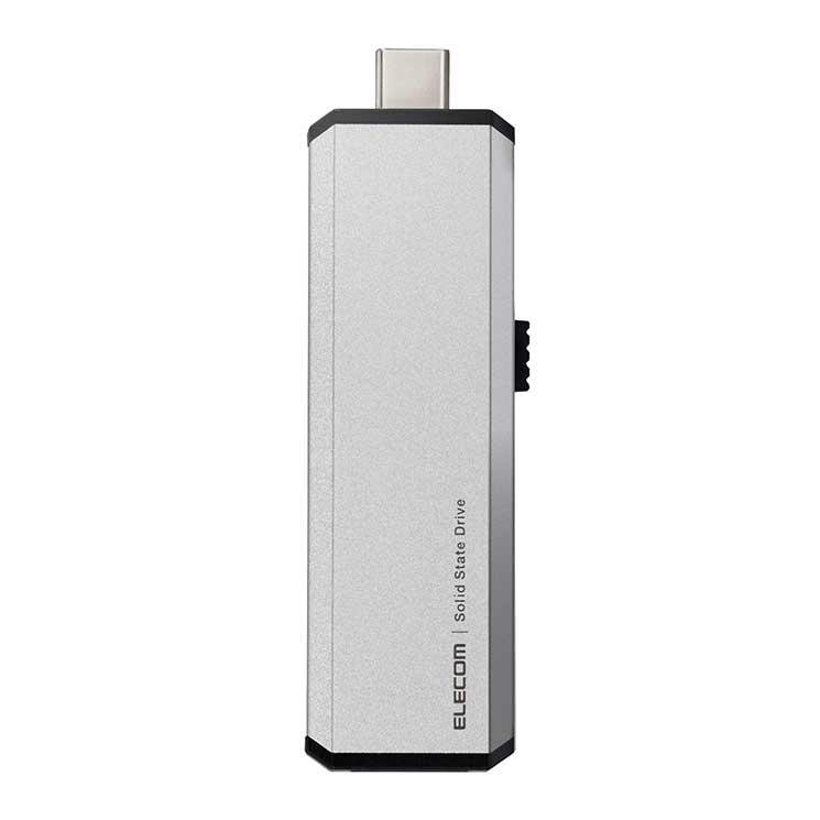 SSD 外付け 250GB USB3.2 Gen2 読出最大600MB/秒 超小型 スライド式 高速 耐衝撃 Type C 1 USB A 1 シルバー