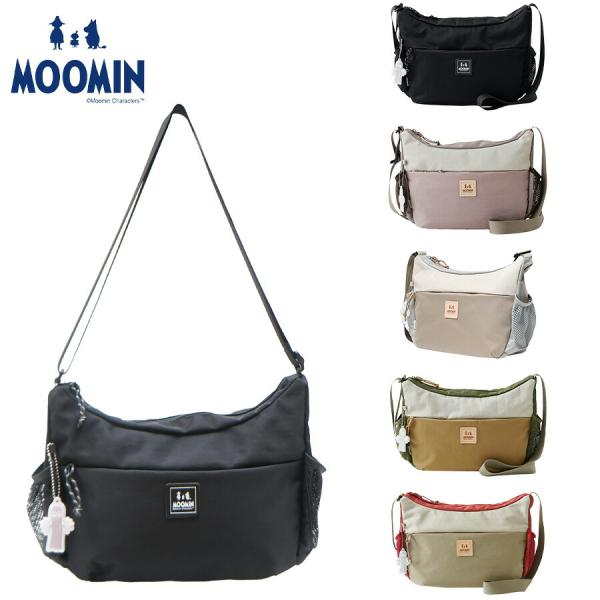 【MOOMIN】RMNL-03 深型ショルダーバッグ ムーミン ポケット沢山 大容量 軽撥水 軽量 たっぷり収納 便利 バッグ リフレクター付き プレゼント 母の日
