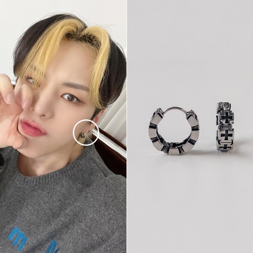 [ウィアイ着用][韓国の人気芸能人着用 ] クロスホイールの耳飾り 韓国ファッションジュエリー カスタムジュエリー デイリーアクセサリー