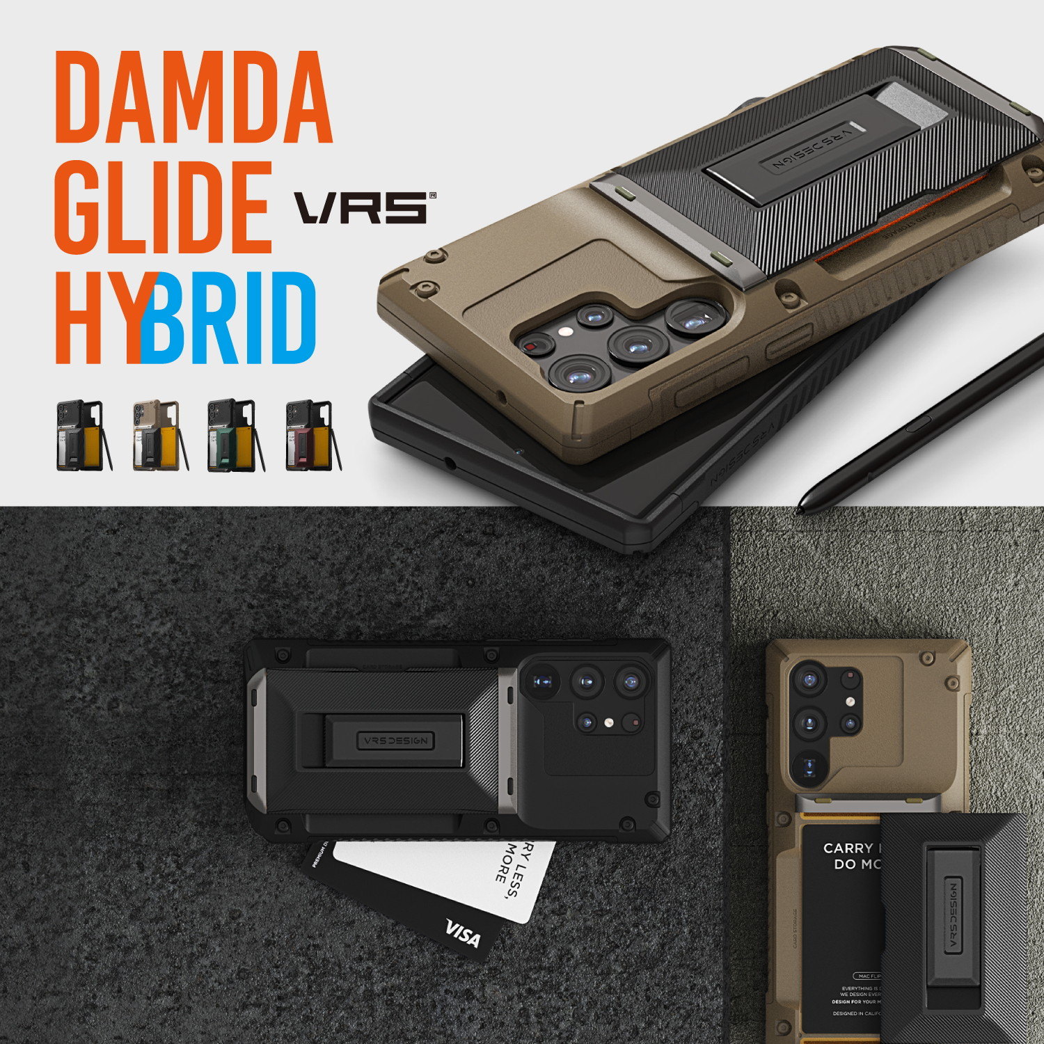 Galaxy S25 Ultra 対応 ケース 耐衝撃 カード収納 スタンド 付 タフ スマホケース Damda Glide Hybrid 6,544円