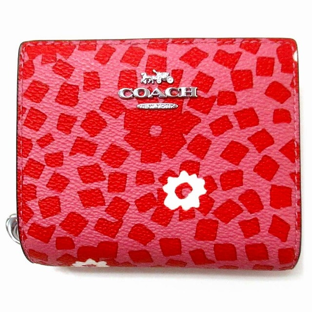 コーチ 財布 COACH アウトレット コーチ スナップウォレット フラワープリント 花柄 二つ折り財布 CBO75SVPMC