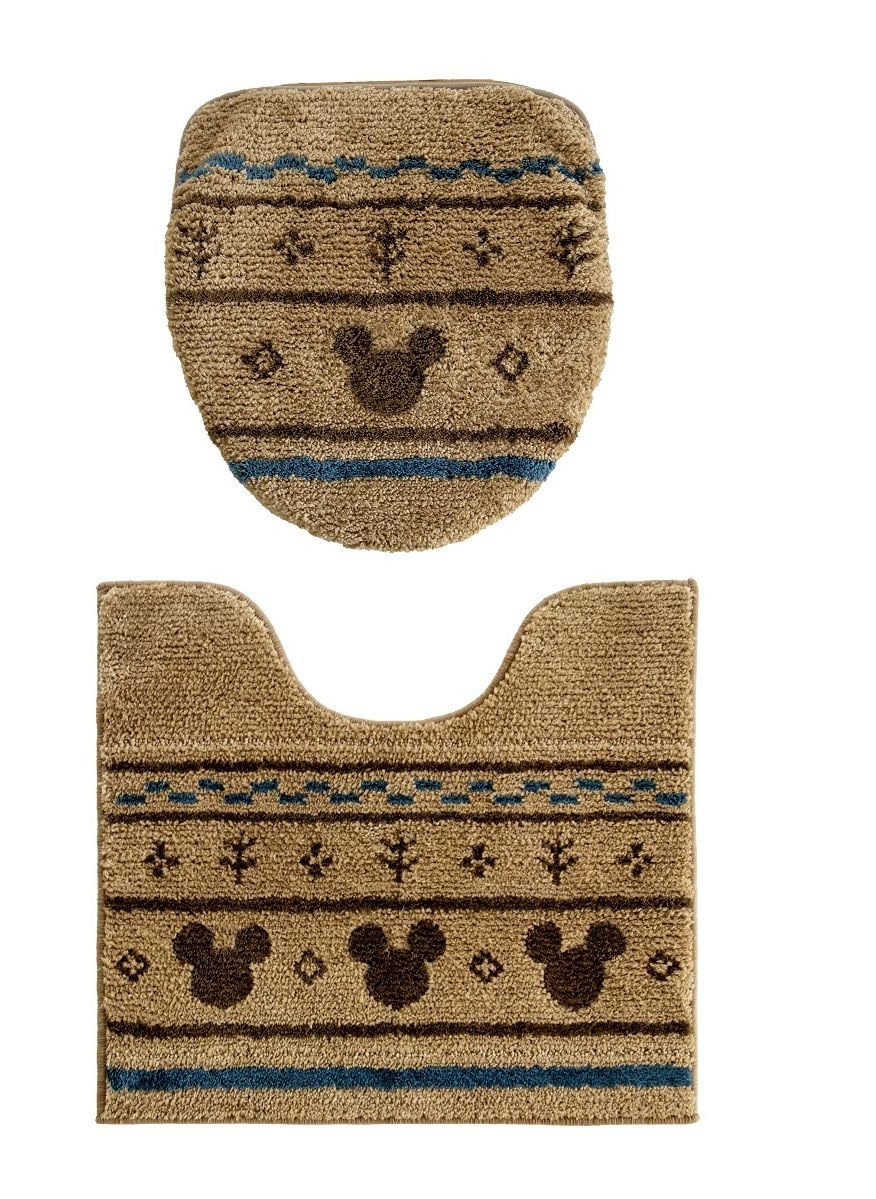 ミッキー トイレマット セット 2点 ブラウン マット フタカバー ディズニー トイレマットセット 2点セット ドレニモ ふたカバー マルチ型 マット オカ MCグランド おしゃれ 2023年型 6,125円