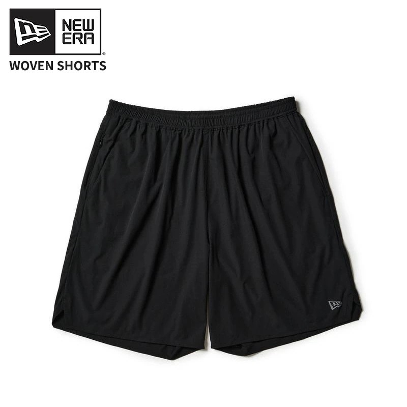 ニューエラ メンズ ショートパンツ NEW ERA ウーブン ショート パンツ ブラック ハーフパンツ 半ズボン 14744512